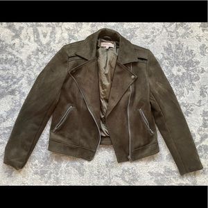 Faux suede moto jacket